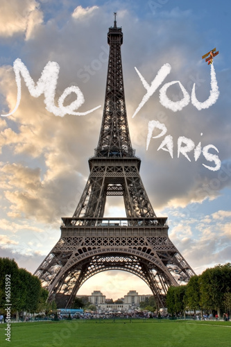 Love in Paris Eiffel Tower France Concept - Me and You