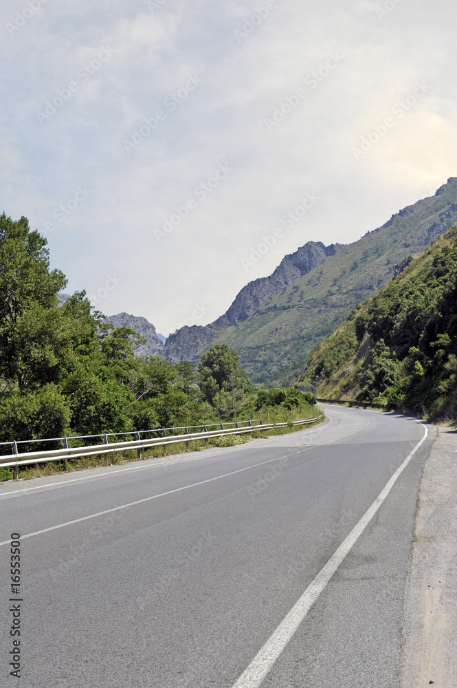 Highway across mountain, Salerno, Italy