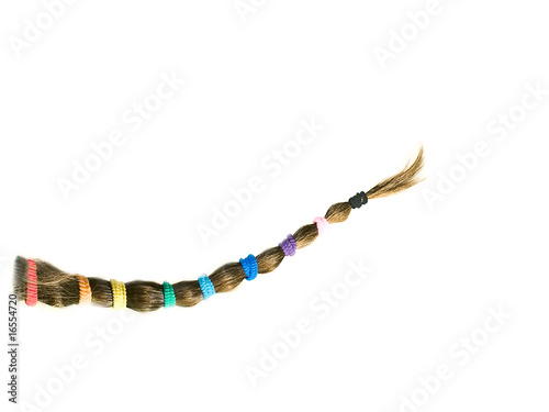 Fotografie long plait ponytail, isolated