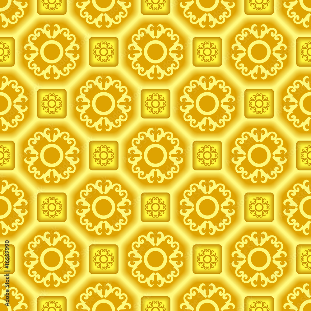 Seamless 3d tile vector pattern with ornament