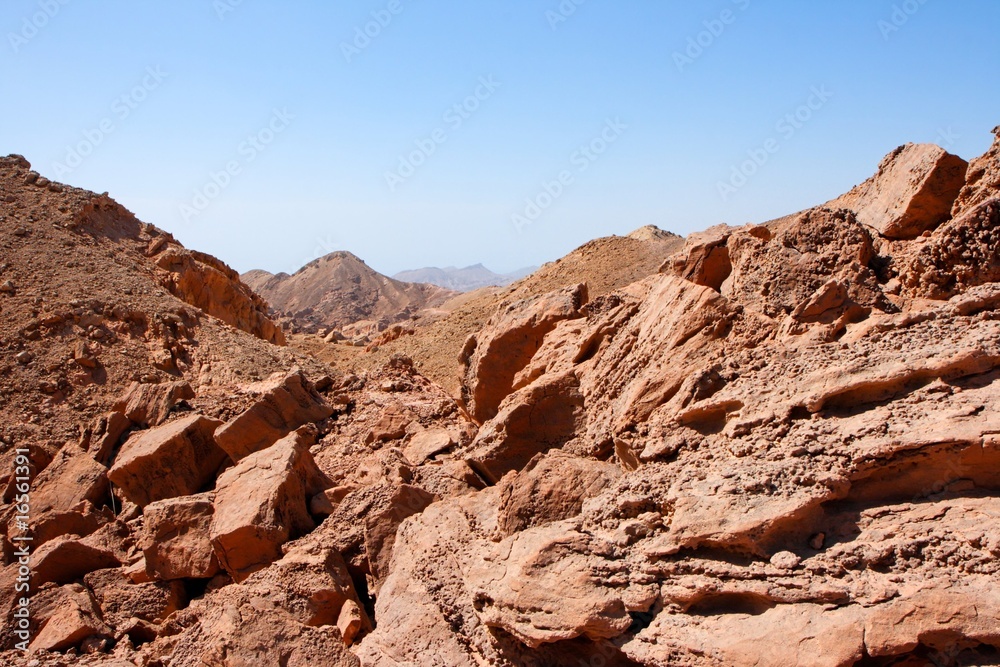 Rocky desert landscape near Eilat in Israel