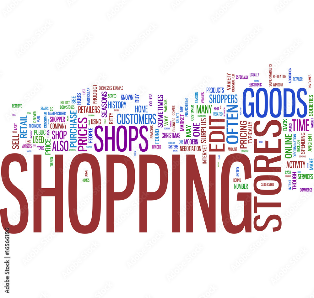 Shopping word cloud