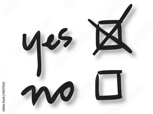 yes no handwritten