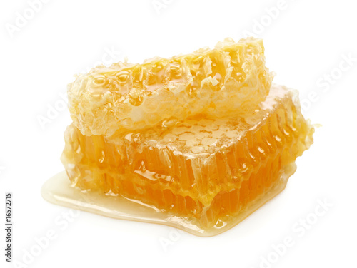 Honeycomb isolated on white background photo