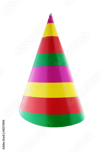 paper party hat on white