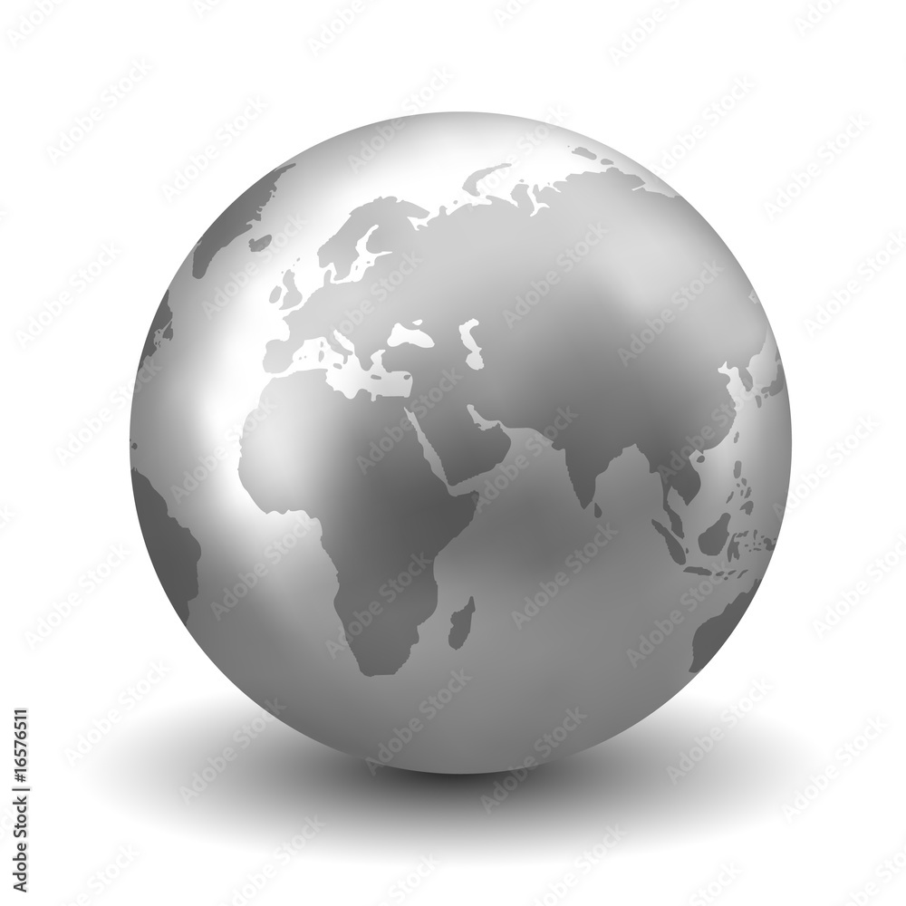 Vector Shiny Silver Earth Globe Vector Shiny Silver Earth Globe
