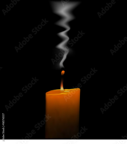 Blown off Candle With Smoke