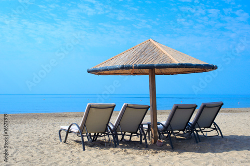 Sunbeds on the beach