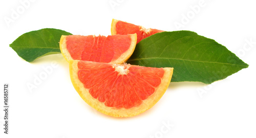 Red grapefruit slices photo
