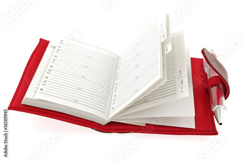 Fotografía agenda rouge ouvert