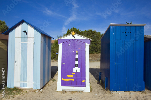 Fotografie france; charente maritime; oléron; st denis : cabines de plage