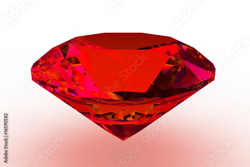 Large red round ruby gemstone - 3D