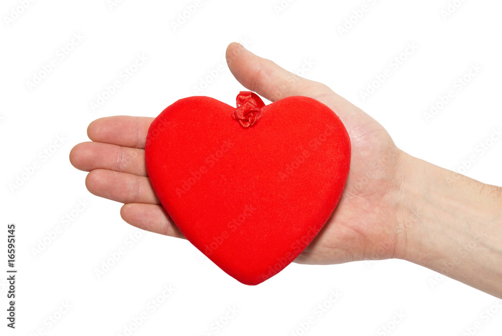 Big valentine heart in a hand.