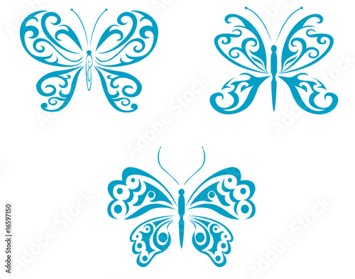 Isolated tattoos of butterfly
