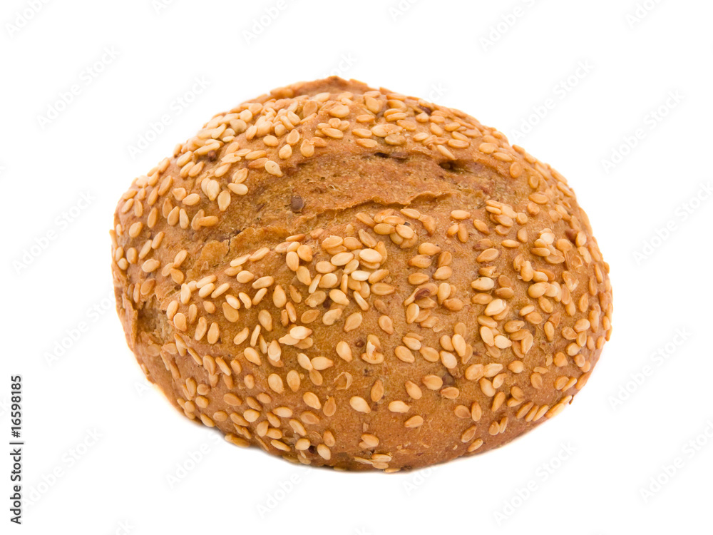 Sesame bun isolated over white
