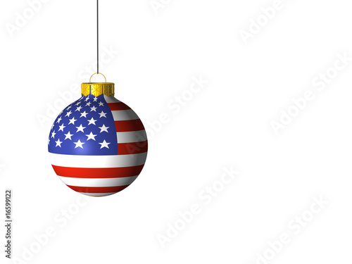 christmas ball with US flag