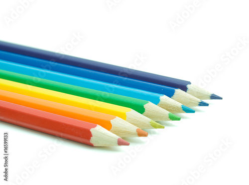 Rainbow colors in pencils