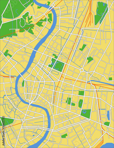 layered vector map of Bangkok.
