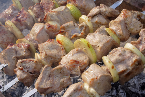 meat shashlyk a barbecue clouse-up