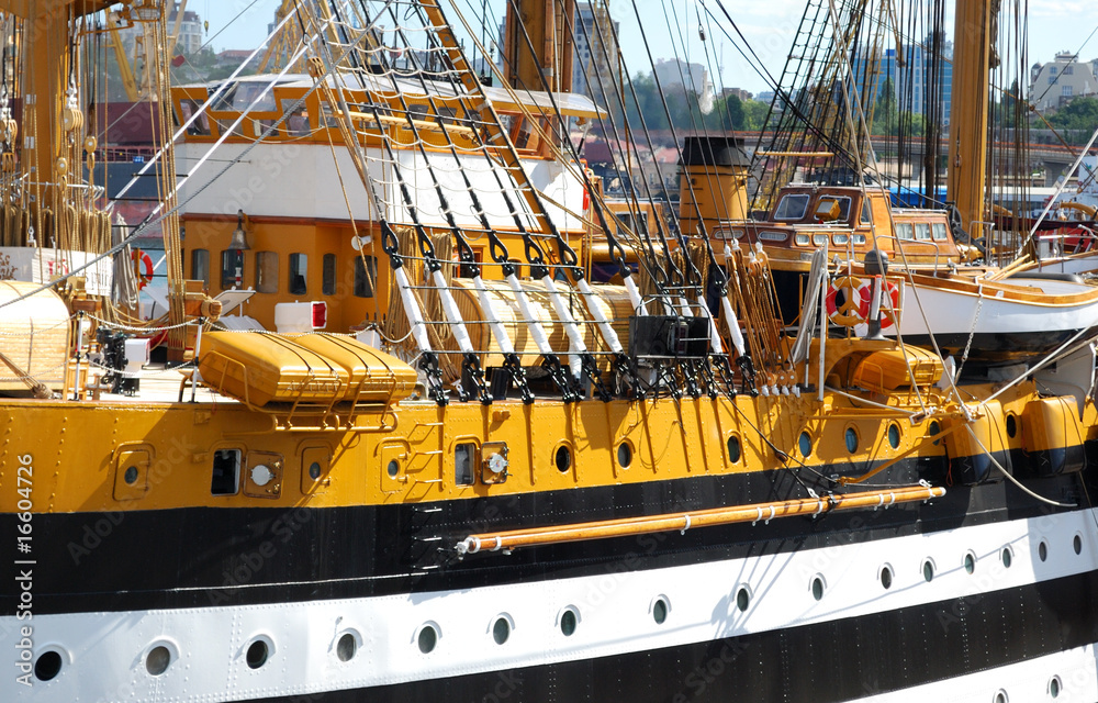 Sailing ship in the port