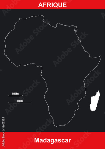 Carte Afrique - Madagascar - Vectoriel