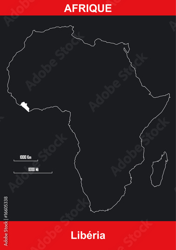 Carte Afrique - Libéria - Vectoriel