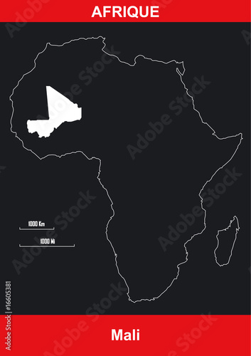 Carte Afrique - Mali - Vectoriel