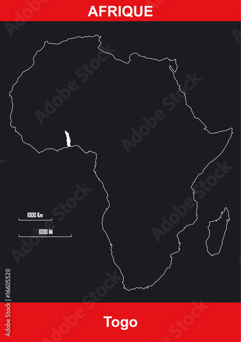 Carte Afrique - Togo- Vectoriel