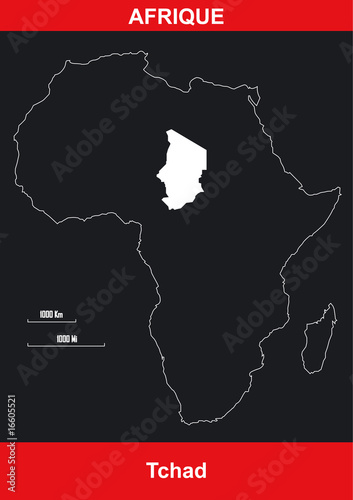 Carte Afrique - Tchad - Vectoriel