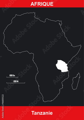 Carte Afrique - Tanzanie - Vectoriel