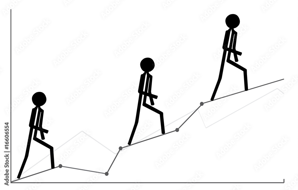 Fototapeta premium winners in business reaching the top