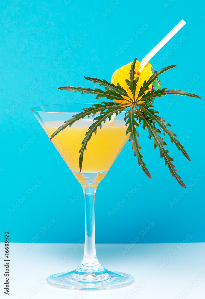 Cocktail on a blue background