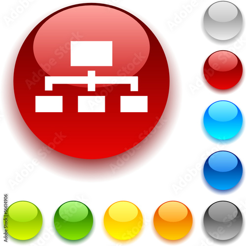 Network shiny button. Vector illustration.