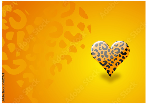 Postkarte Herz Leopard