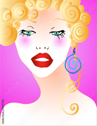 beautiful woman's face in vector