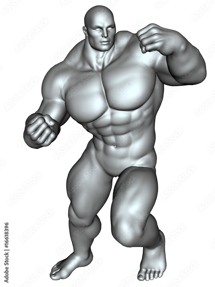 Bodybuilder in action pose Bodybuilder in action pose