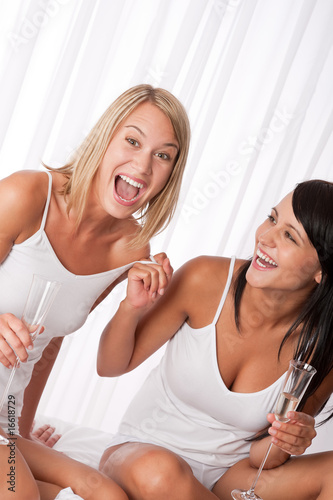 Two girlfriens having fun together photo