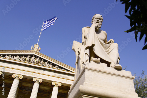 Statue of the Greek philosopher Socrates in Athens photo
