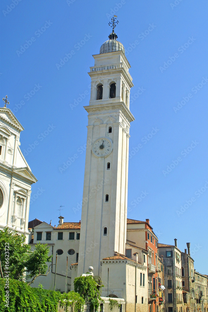 Leaning Tower of Greek Orthodox Church in Venice