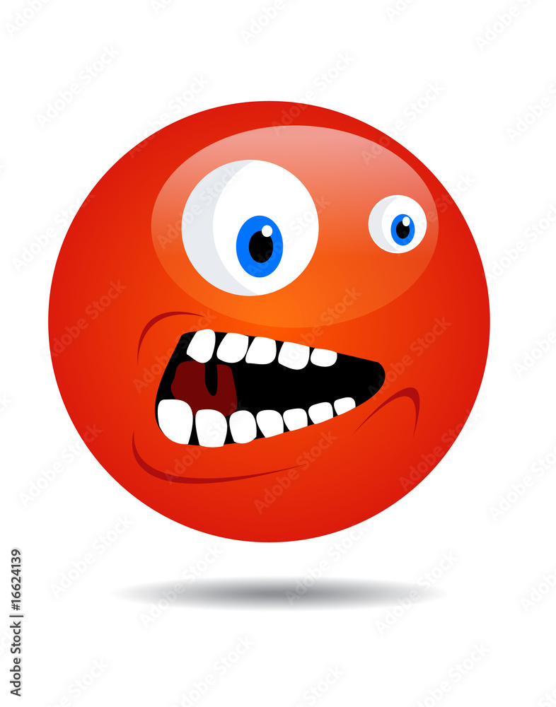 Naklejka premium Smiley Face Button