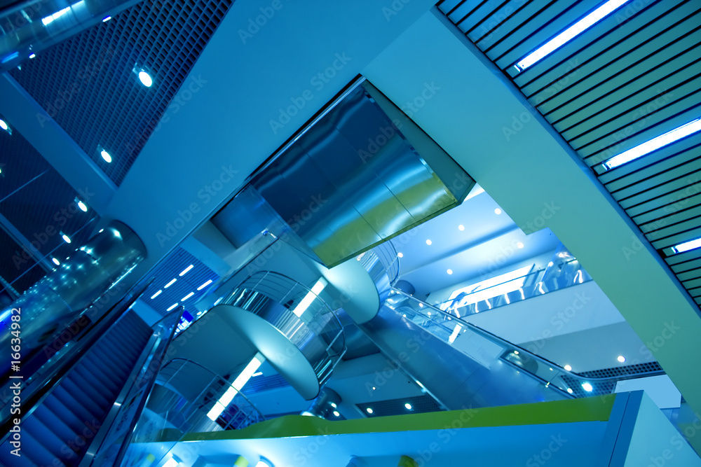 Abstract blue geometric ceiling Abstract blue geometric ceiling