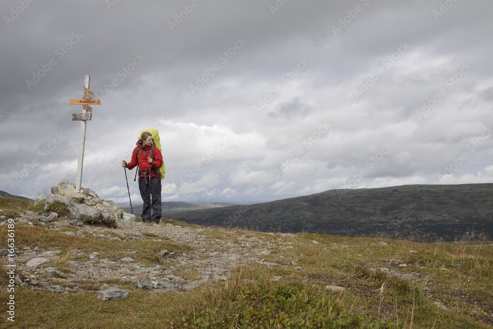 female Hiker on tour in Norway