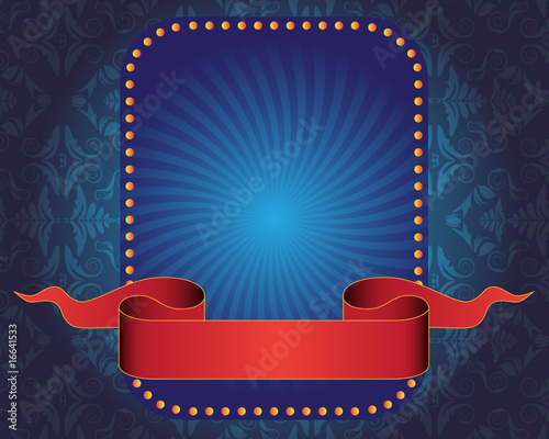 Blue banner and ribbon