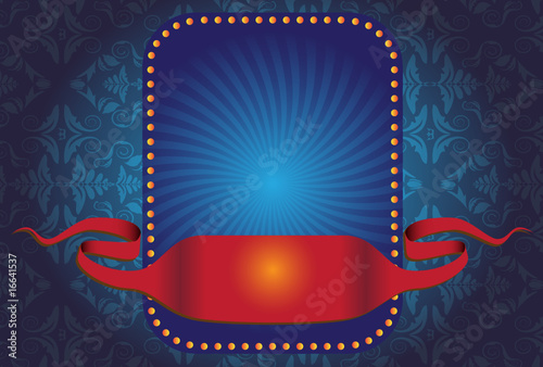 Blue banner and ribbon