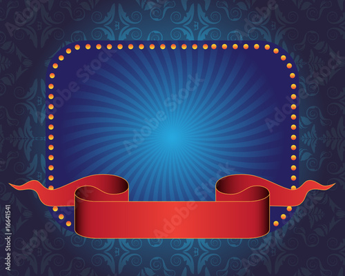 Blue banner and ribbon