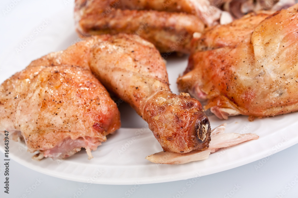roasted chicken on a plate roasted chicken on a plate