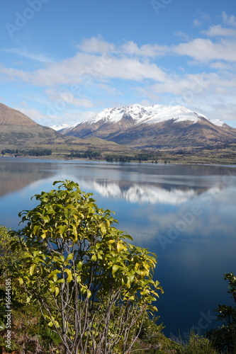 Mountians reflected in clear lake