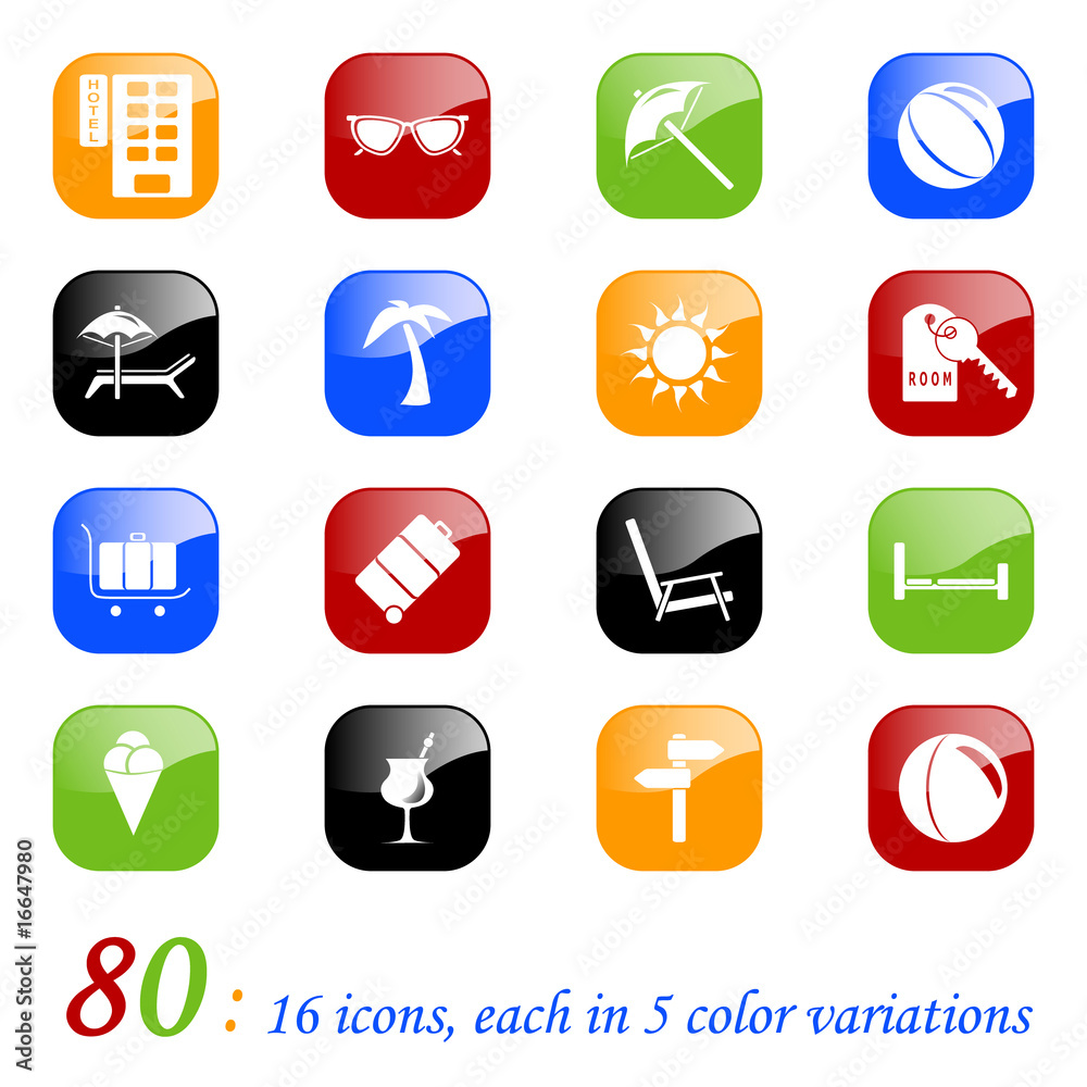 Travel icons - color series Travel icons - color series