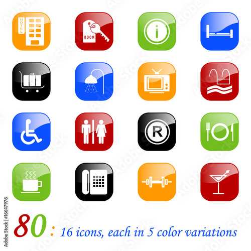 Hotel icons - color series