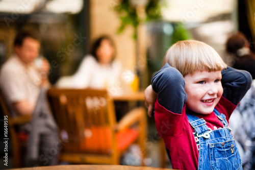 Little boy  playing and smiling